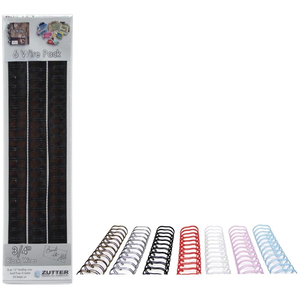 Zutter Universal BINDING WIRES 3/4” Black 6pc Scrapbooksrus