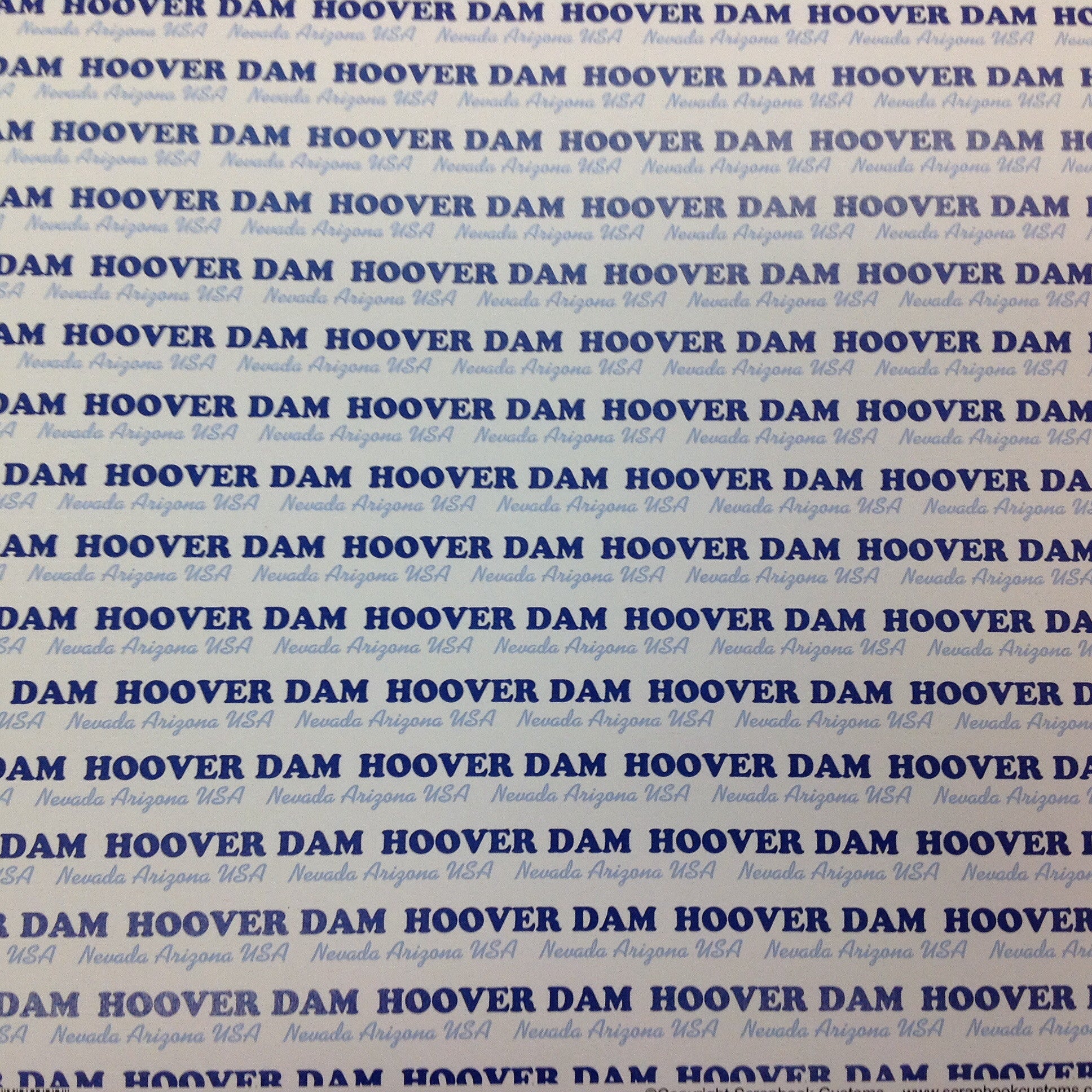 HOOVER DAM Scrapbook Paper 12"X12" 1 sheet 14500 LV - Scrapbook Kyandyland