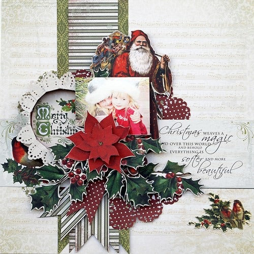 Kaisercraft St. Nicholas BELLSNICKLE 12"X12" Scrapbook Paper Scrapbooksrus