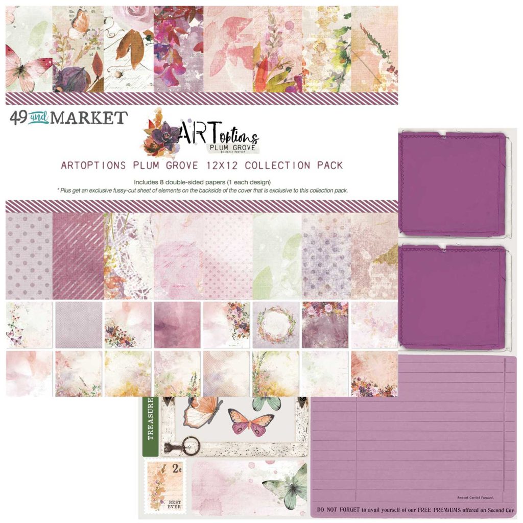 49 and Market ARTOPTIONS PLUM GROVE 12x12 Scrapbook Collection Paper Pack