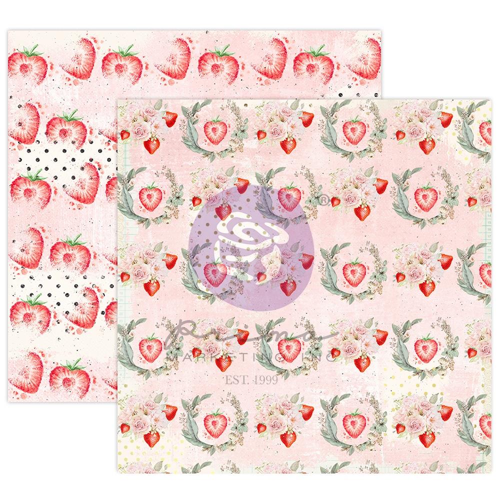 Prima STRAWBERRY MILKSHAKE 12"X12" PAPER PAD With Foil 24 sheets