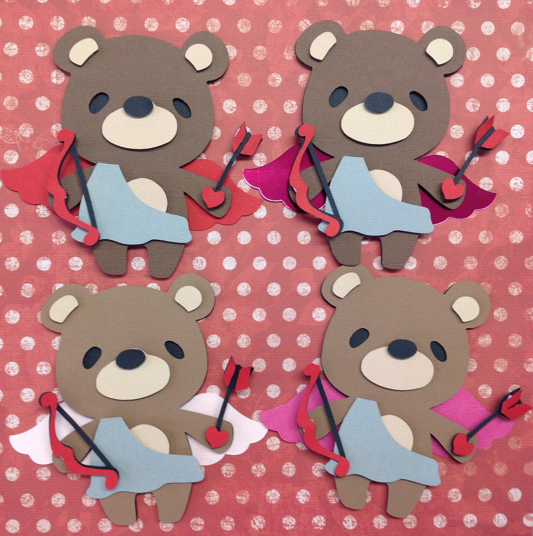 Teddy Bear VALENTINES CUPID Die Cut Embellishment Scrapbooksrus