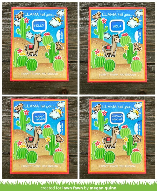 Lawn Fawn LLAMA TELL YOU Clear Stamps 3"X2" 7pc Scrapbooksrus