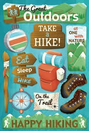 Karen Foster TAKE A HIKE Stickers 12 pc Scrapbooksrus
