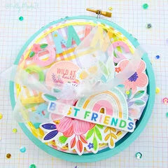 Paige Evans Blooming Wild MILK CAPS Chipboard Embellishment 30pc