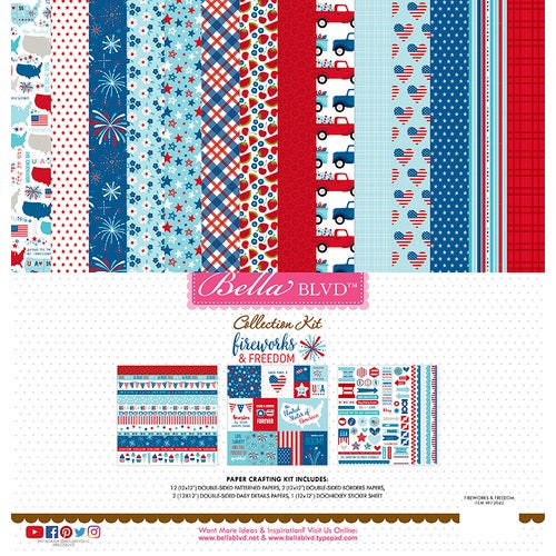 Bella Blvd FIREWORKS & FREEDOM Collection Kit 12"X12" Scrapbooksrus