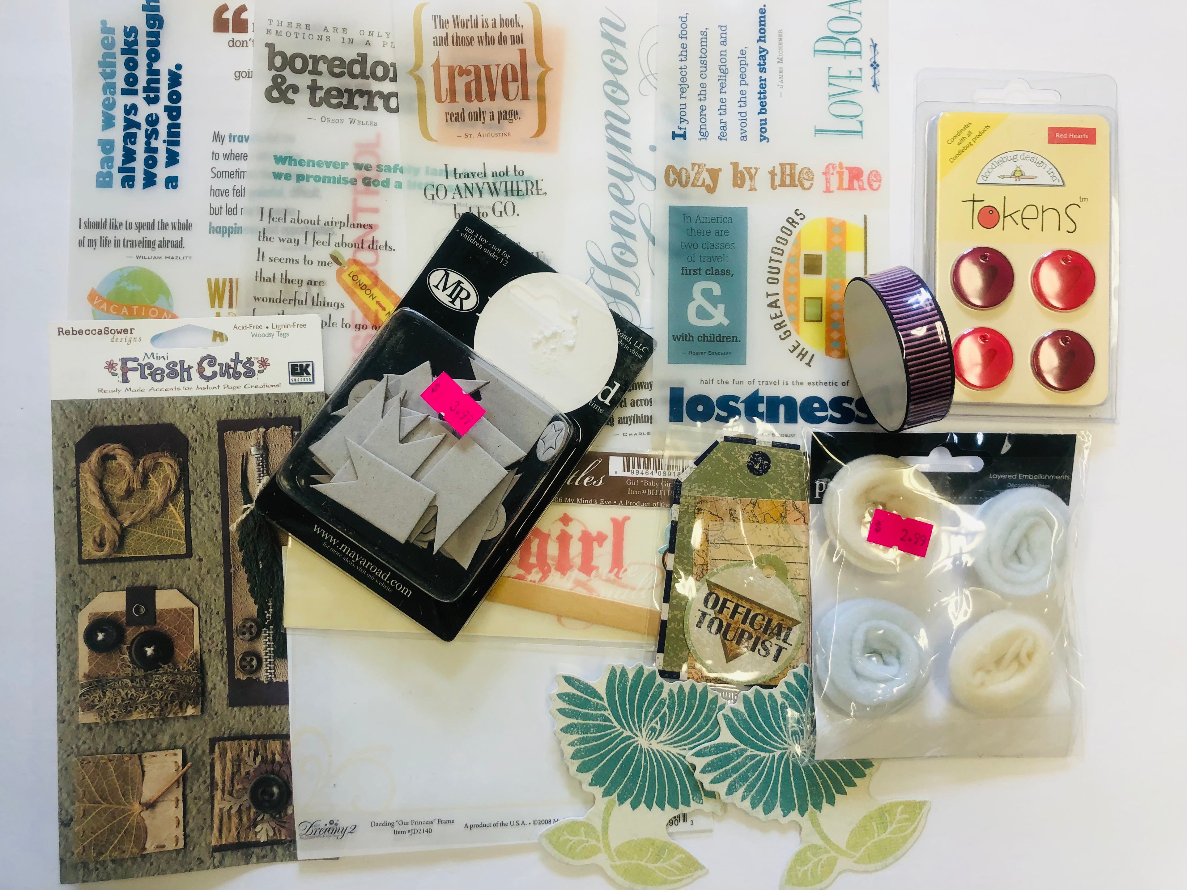 22pc Embellishment Bundle Stickers Diecuts Lot1