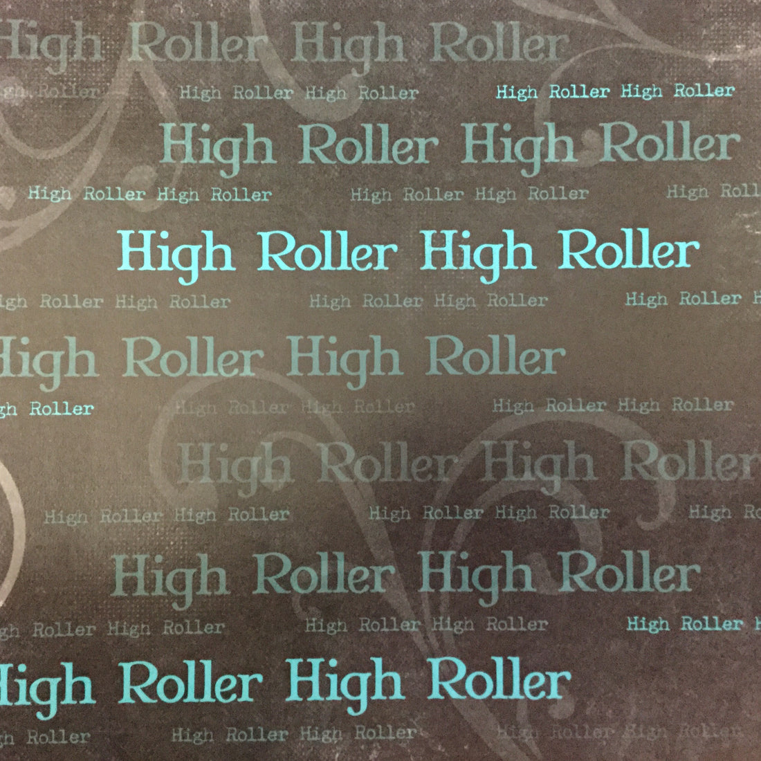 Old Antique Words HIGH ROLLER TEAL 12"X12" Scrapbook Paper