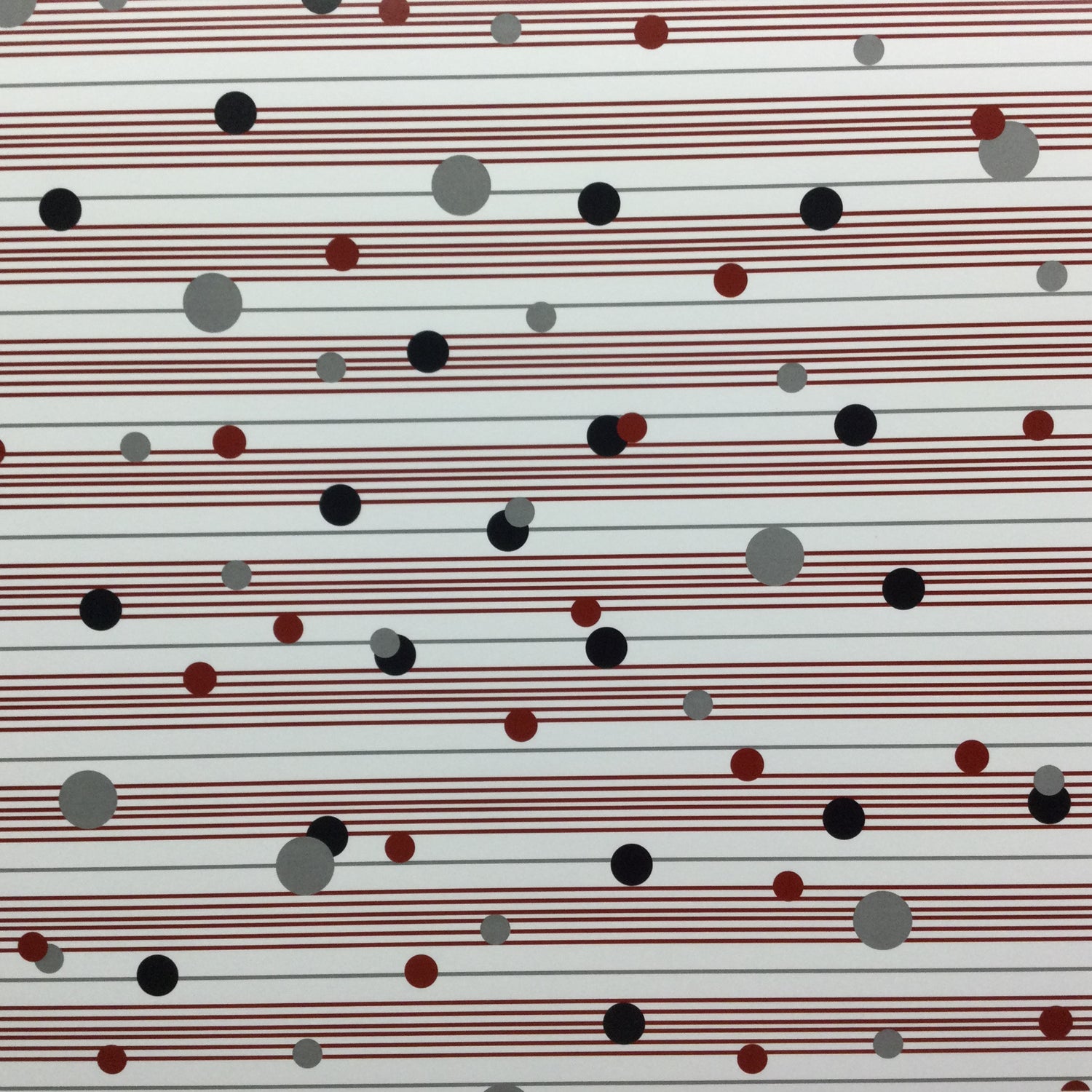 Random Dot & Stripes RED BLACK GREY 12X12 Scrapbook Paper