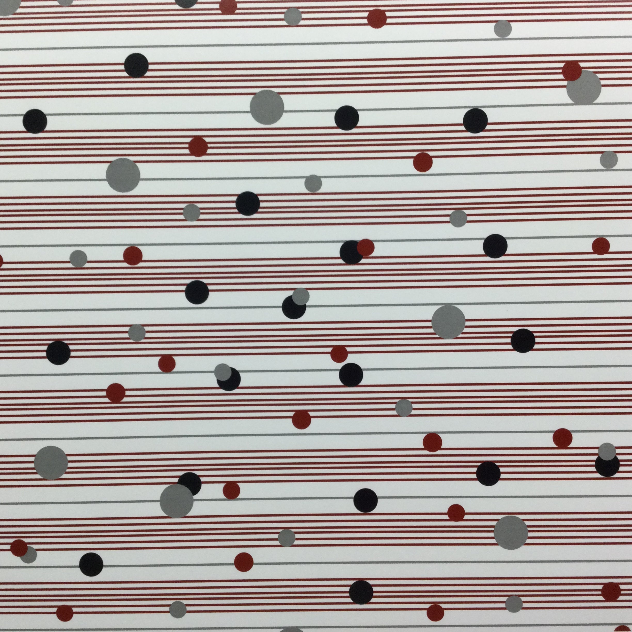 Random Dot & Stripes RED BLACK GREY 12X12 Scrapbook Paper