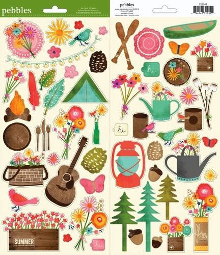 Pebbles LAKESIDE 6"X12" Stickers 57pc 732249