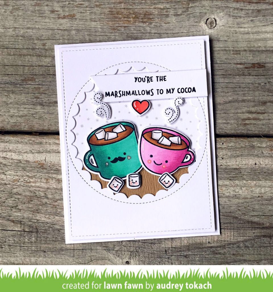 Lawn Fawn THANKS A LATTE Clear Stamps Coffee Sample @scrapbooksrus