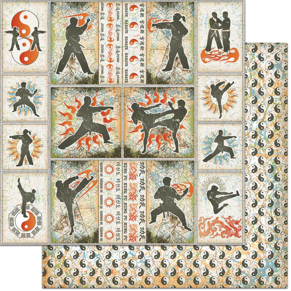 Teenagers MARTIAL ARTS 12"X12" Scrapbook Paper