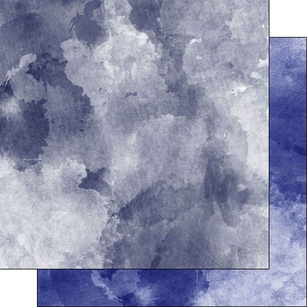BLUE NAVY AND BLUE WATERCOLOR 12"X12" Paper Scrapbooksrus