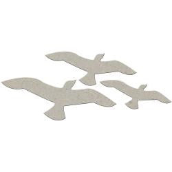 Fabscraps SEAGULLS Die-Cut Grey Chipboard Word - Scrapbook Kyandyland