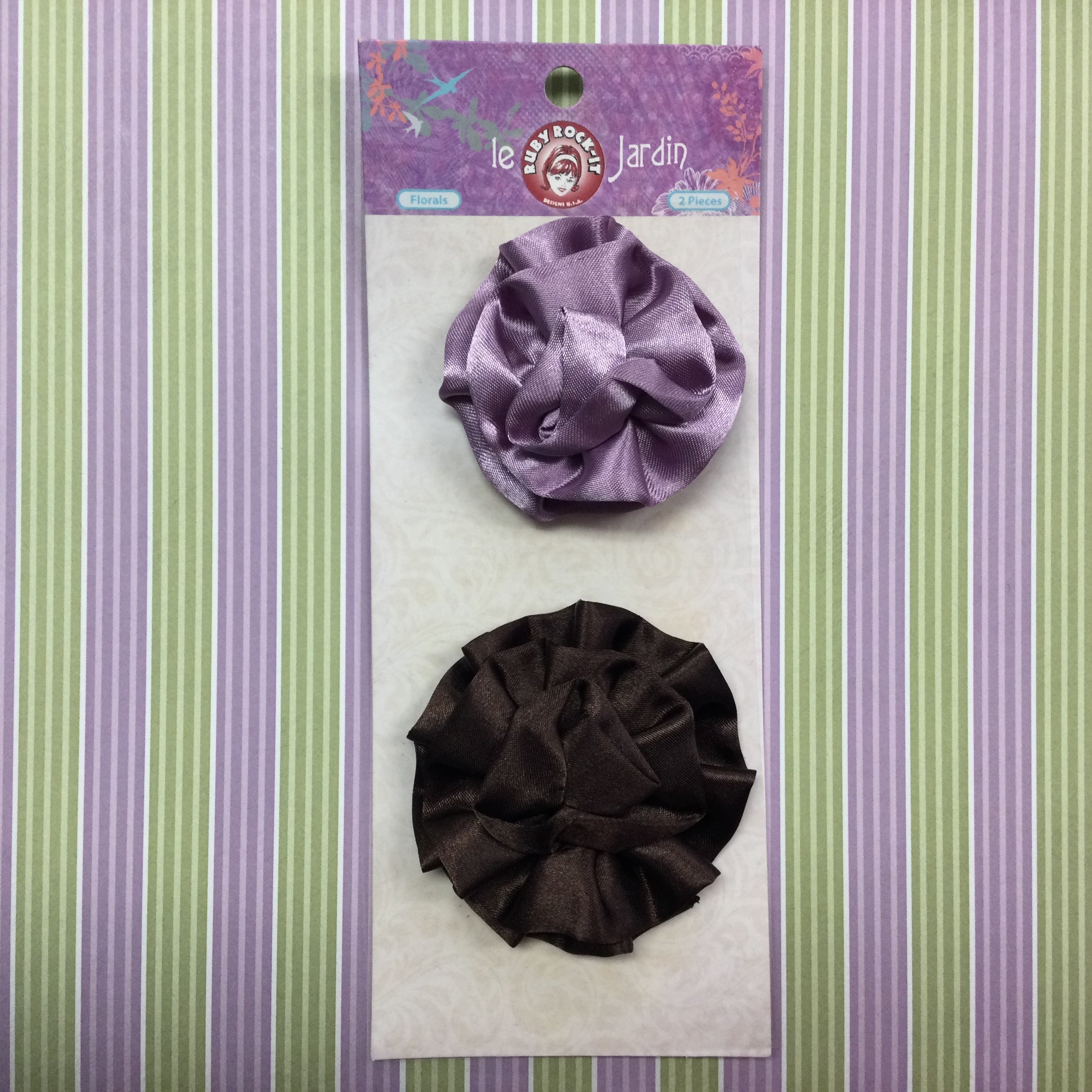 Ruby Rock It Le Jardin FLORALS Satin Brown and Purple