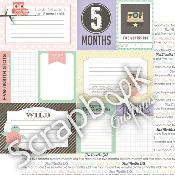 BABY GIRL MONTHS 12"X12" Scrapbook Customs Paper
