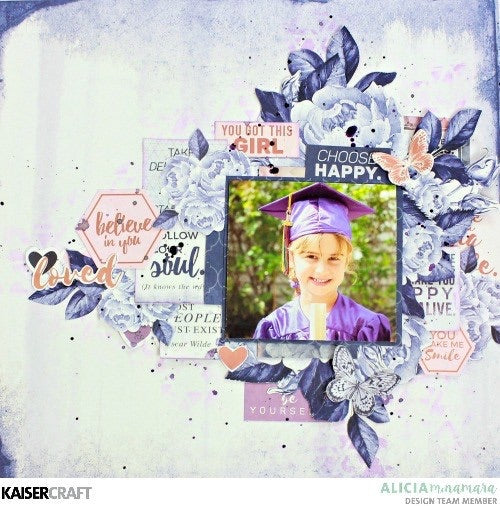 Kaisercraft Misty Mountains DUSTY PLUM 12"X12" Scrapbook Sheet Scrapbooksrus