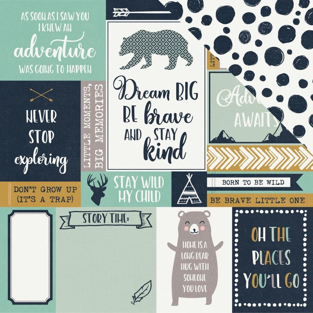 Kaisercraft HIDE & SEEK 12X12 Scrapbook Kit 18pc
