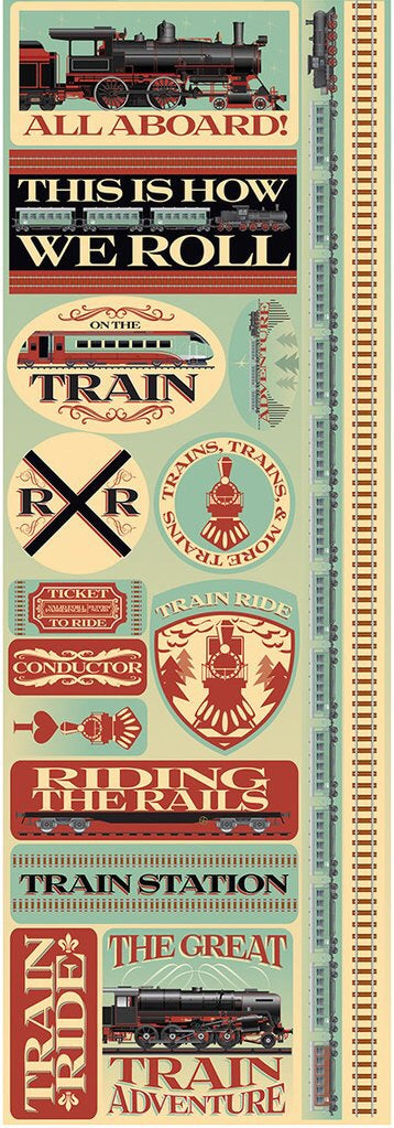 Reminisce TRAIN Signature DieCut Stickers 16pc