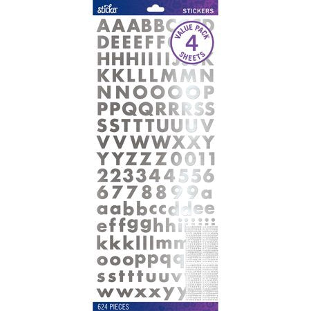 EK Success SILVER FOIL FUTURA BOLD Stickers