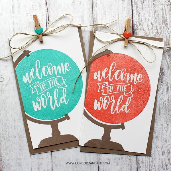 Concord & 9th GLOBE GREETINGS Stamp Set 32 pc. Scrapbooksrus