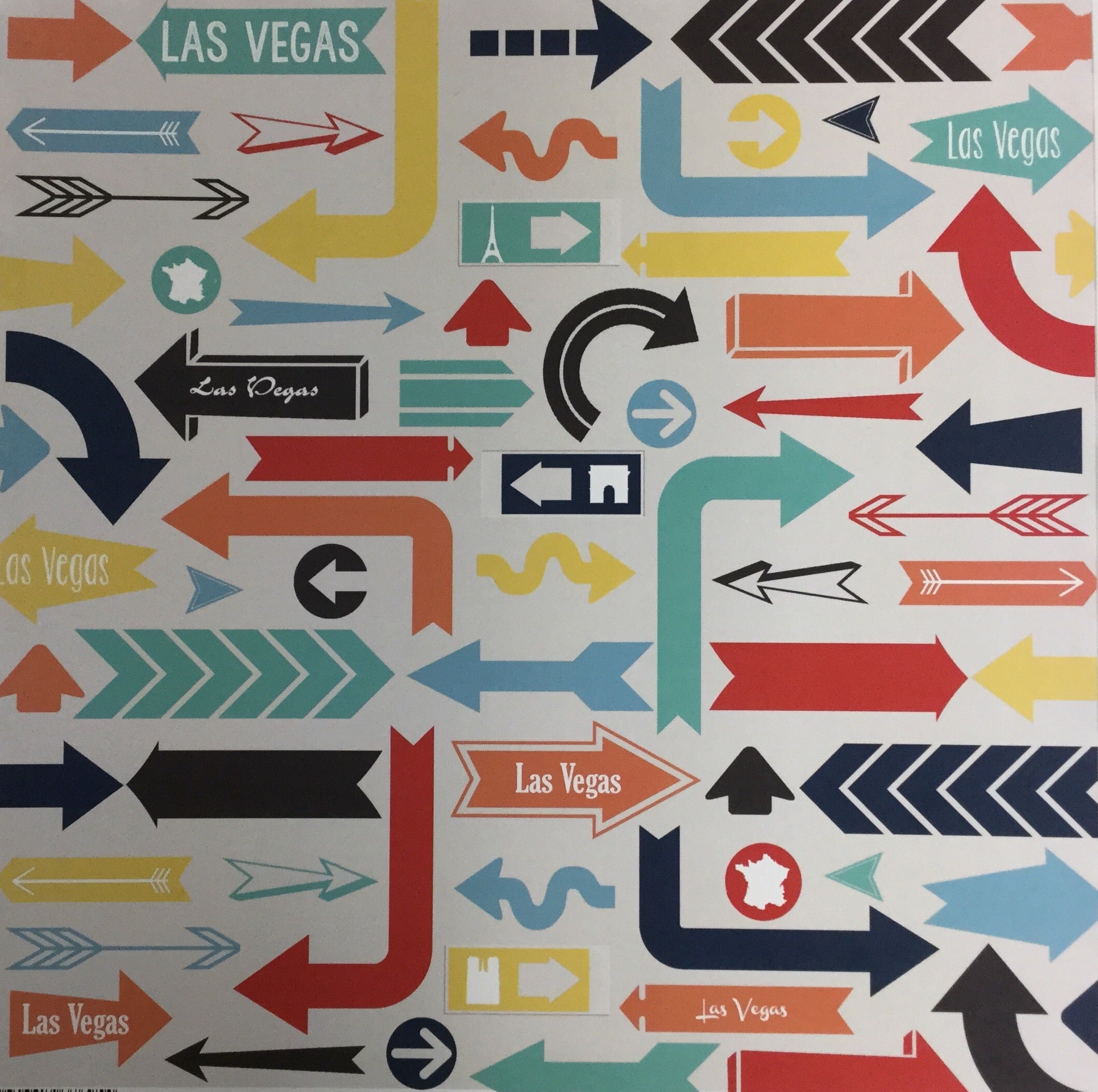 LAS VEGAS Mail Arrows 12"X12" Scrapbook Paper Scrapbooksrus