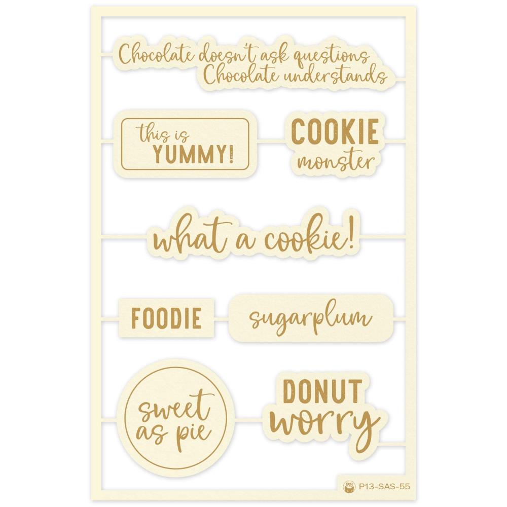 P13 SUGAR AND SPICE WORDS Laser Cut Wood Embellishments 1 Set