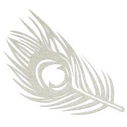 Fabscraps PEACOCK FEATHER Die-Cut Grey Chipboard Word - Scrapbook Kyandyland