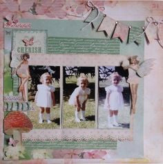 Kaisercraft ENCHANTED GARDEN CHARM 12"X12" Scrapbook Sheet