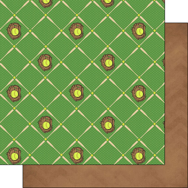 SOFTBALL LIFE Paper Set 12"X12" Scrapbook Paper 12 Sheets ScrapbooksRus