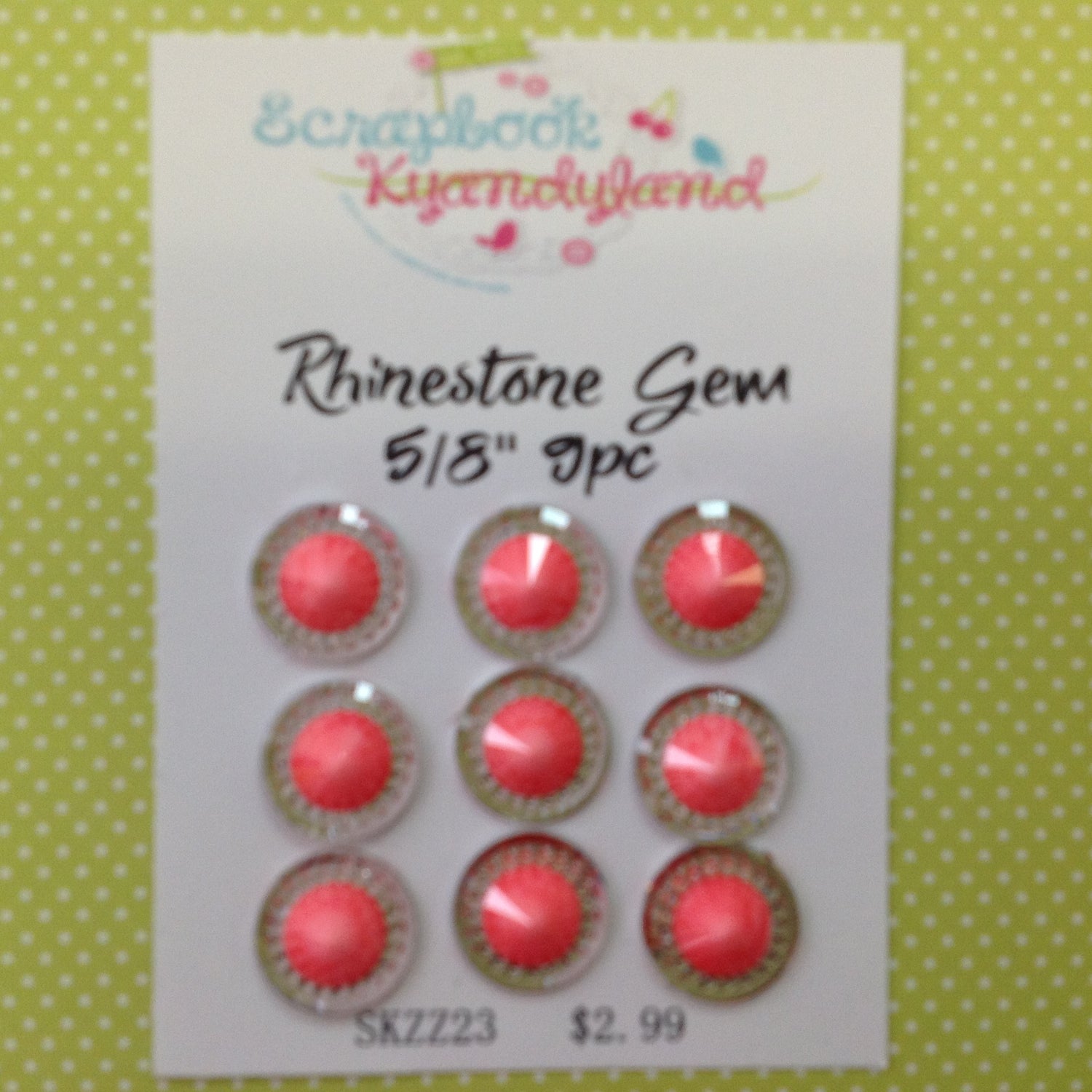 Rhinestone Gems 9pc 5/8"