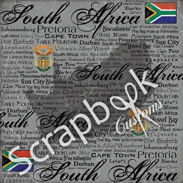 Africa 12&quot;X12&quot; South Africa SCRATCHY Travel Scrapbook Papers - Scrapbooksrus