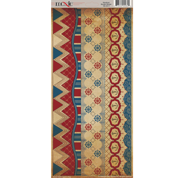 Moxxie Nautical BORDERS 6"X12" Sticker 10pc - Scrapbook Kyandyland