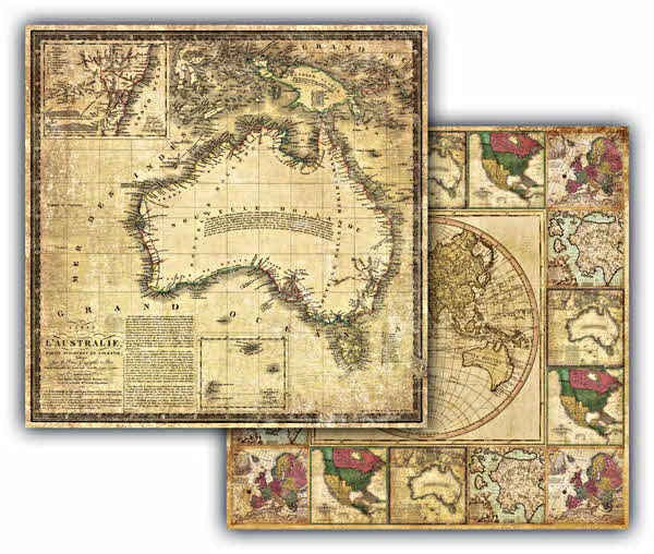 7 gypsies GLOBAL COLLECTION 12"X12" Scrapbook Paper 1 Sheet - Scrapbook Kyandyland