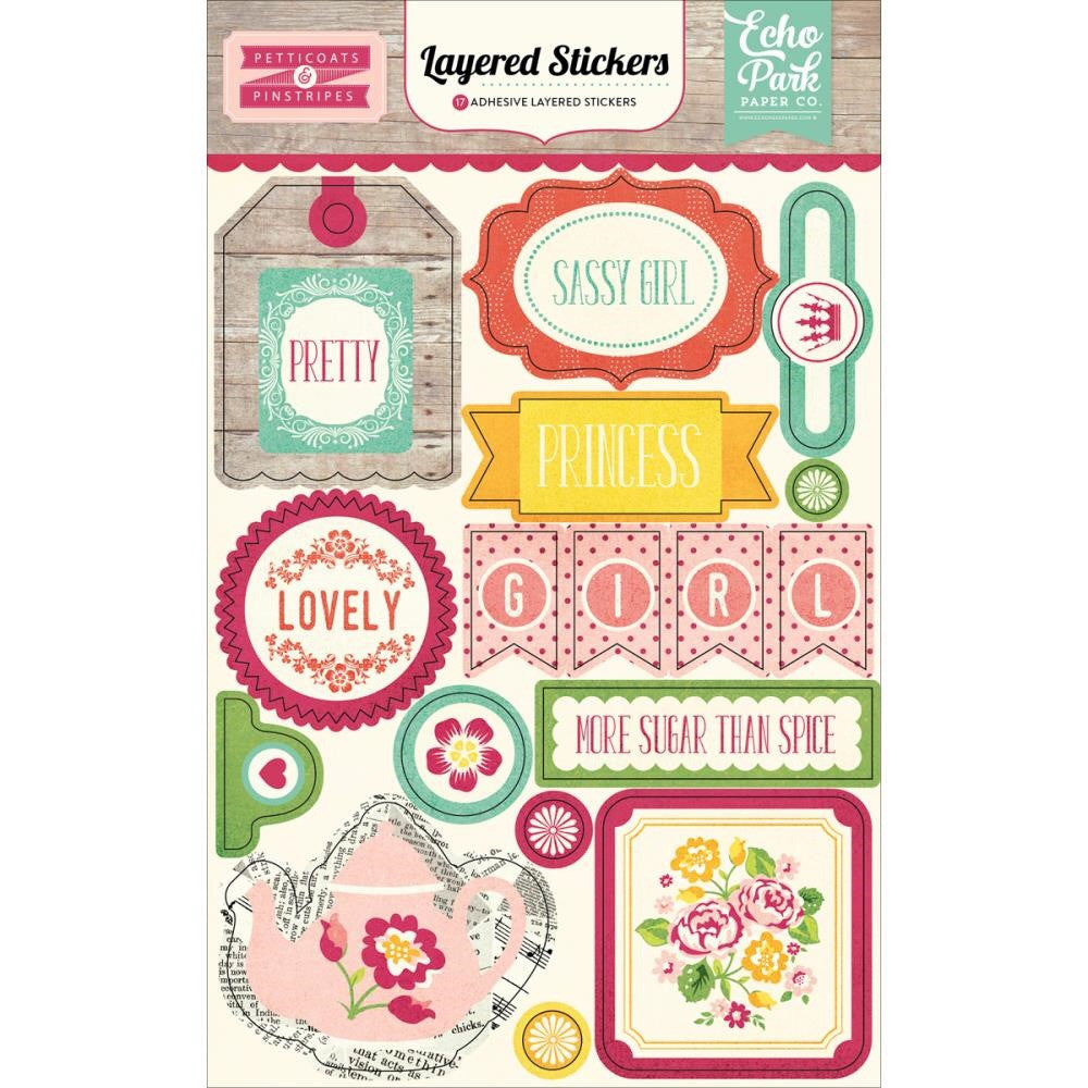 Echo Park PETTICOATS & PINSTRIPES Layered Stickers