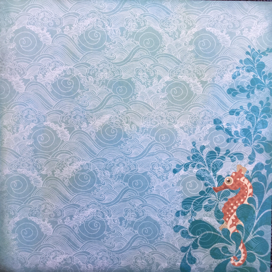 StoryTellers Paper SUNNY SEAHORSE 12"X12" Cardstock 2pc