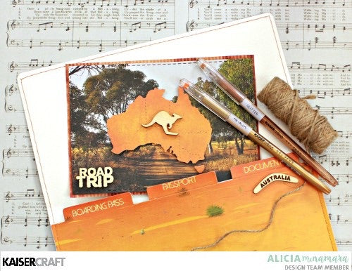 Kaisercraft Open Road Collection TRACKS 12"X12" Scrapbook Sheet Scrapbooksrus