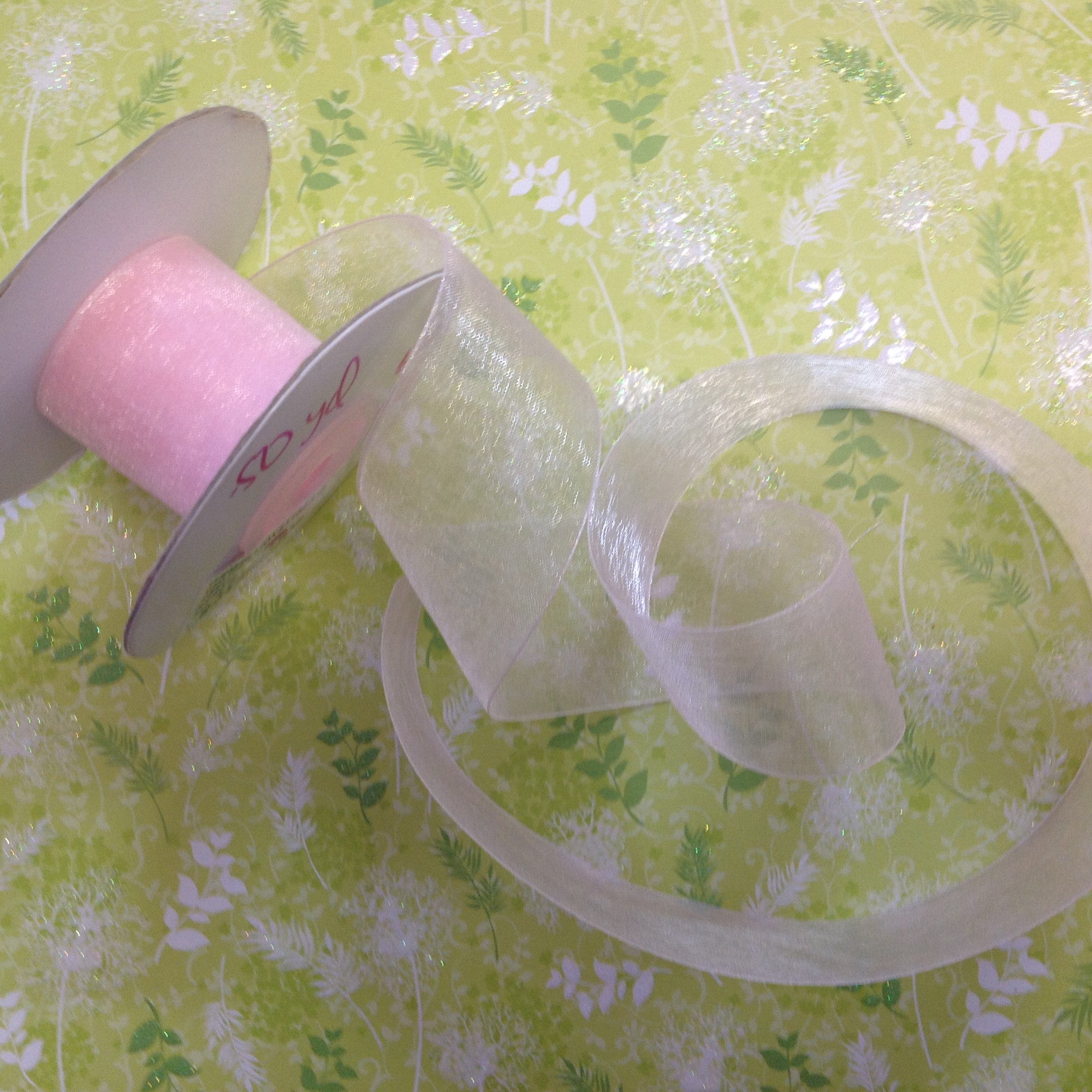 May Arts 1 1/2" Sheer Organza Ribbon 1 yard - Scrapbook Kyandyland