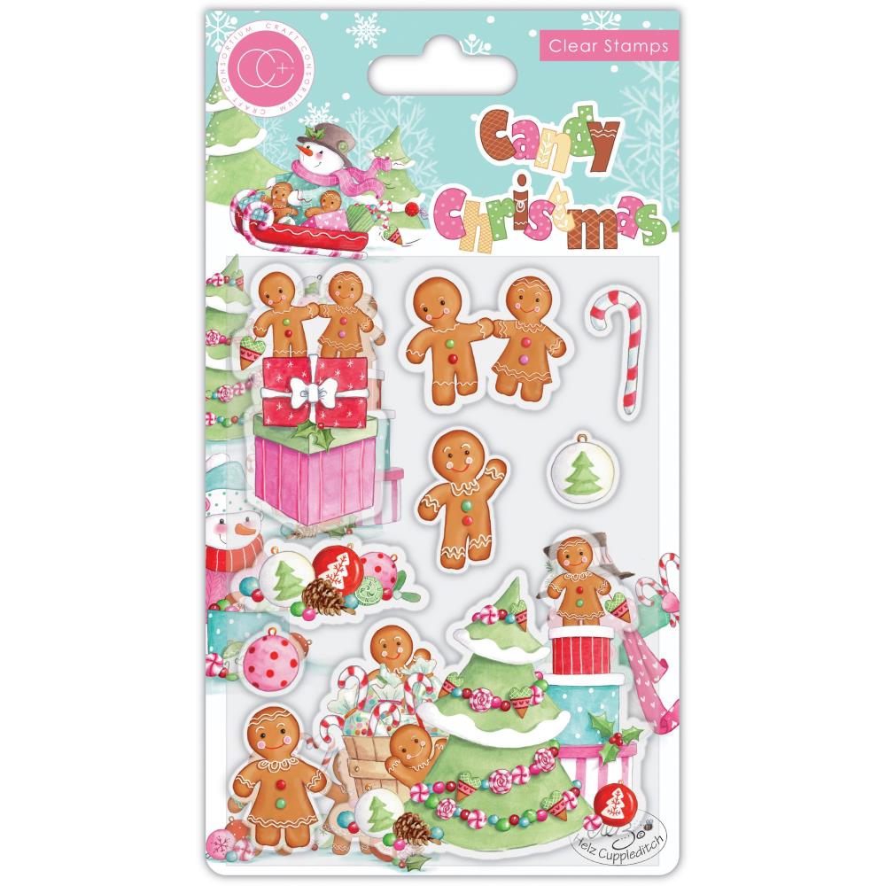 Craft Consortium Candy Christmas DECORATE Clear Stamps 9pc