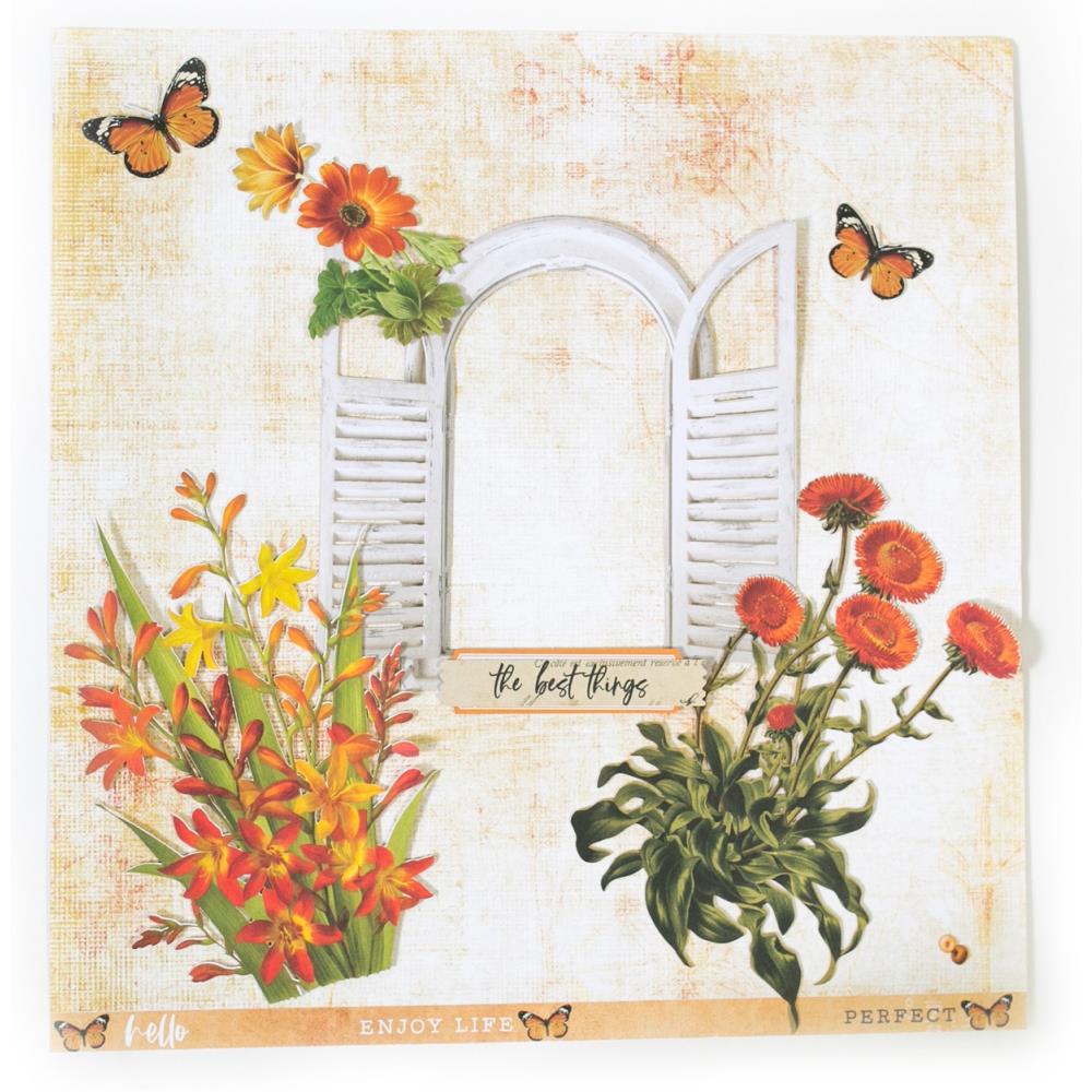49 and Market Vintage Artistry MANGO MINI Scrapbook Collection 12"X12" Paper