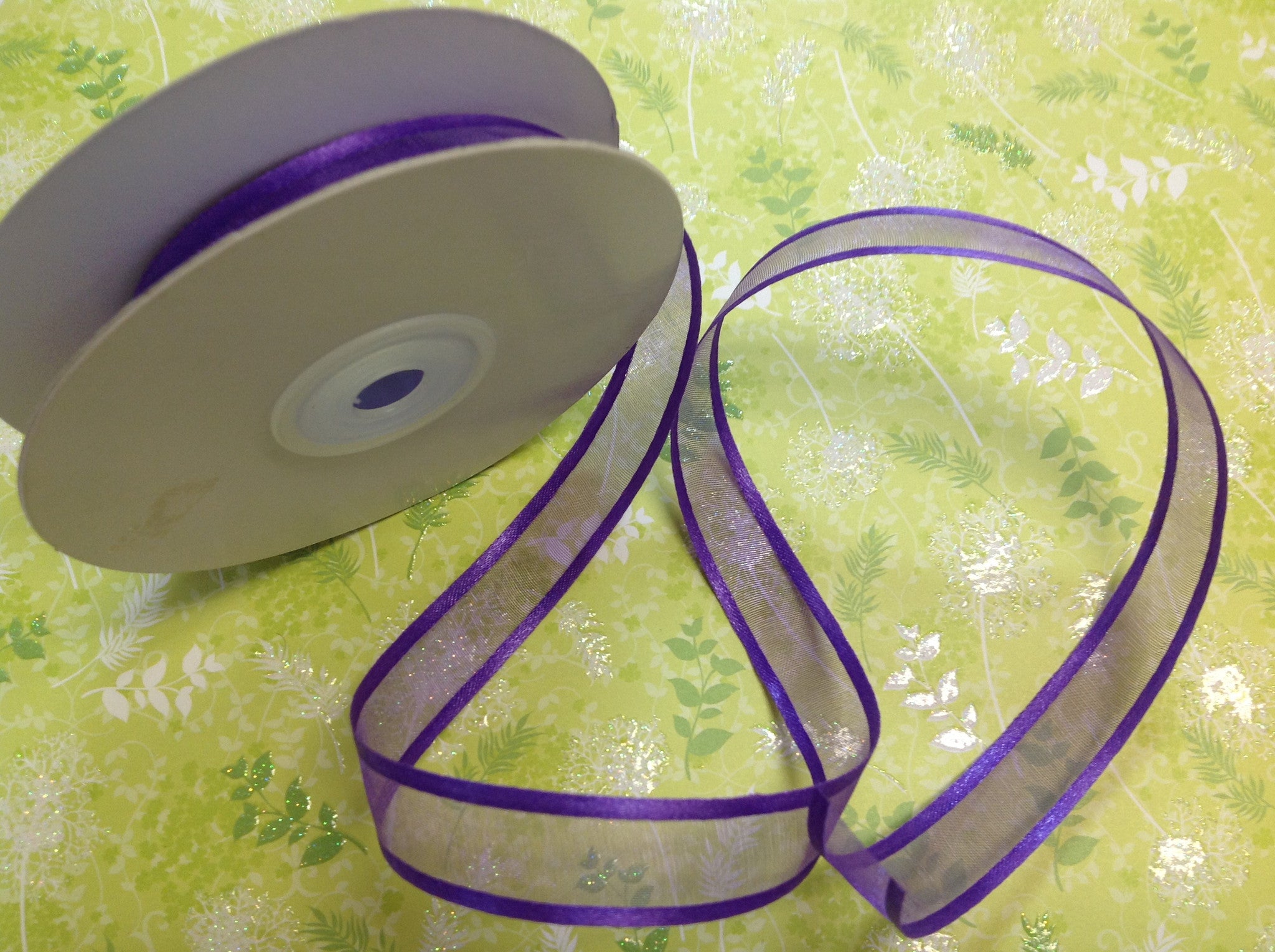 May Arts 5/8" Sheer Organza Satin Edge Ribbon 1yrds - Scrapbook Kyandyland