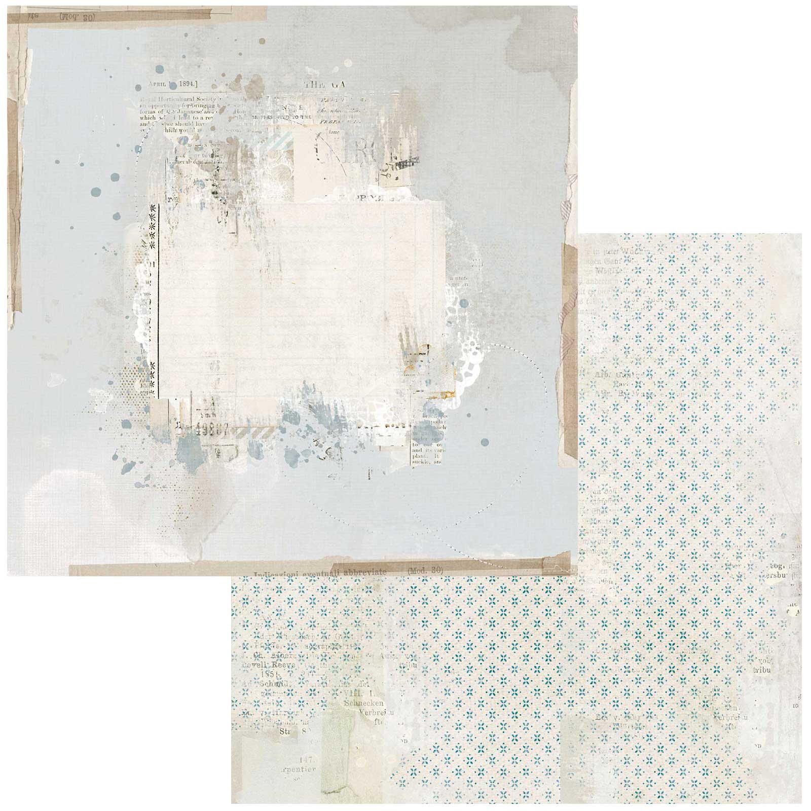 49 and Market Vintage Artistry SERENITY 12”X12” Scrapbook Collection Kit