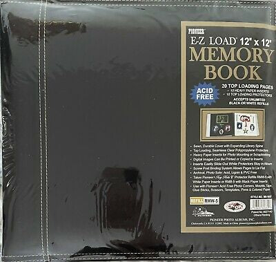 Pioneer Deluxe Memory Black Scrapbook Album 25 Sheets Style SB-700