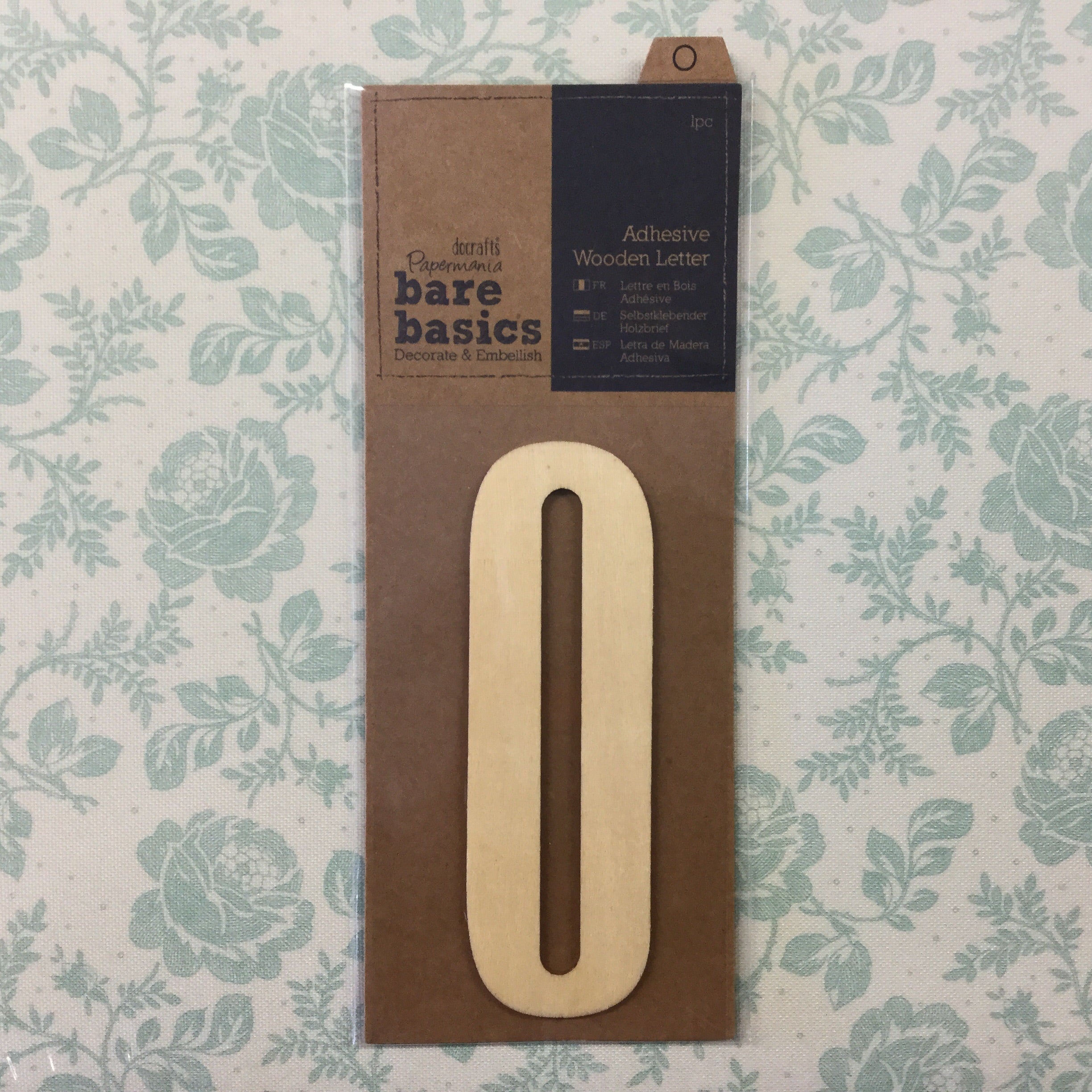 Papermania Bare Basics Wooden Adhesive LETTER O Wood