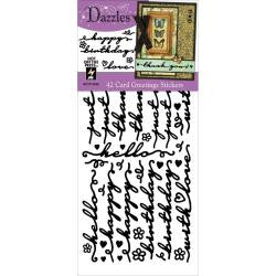 Dazzles CARD GREETINGS Black Peel Off Stickers 42pc