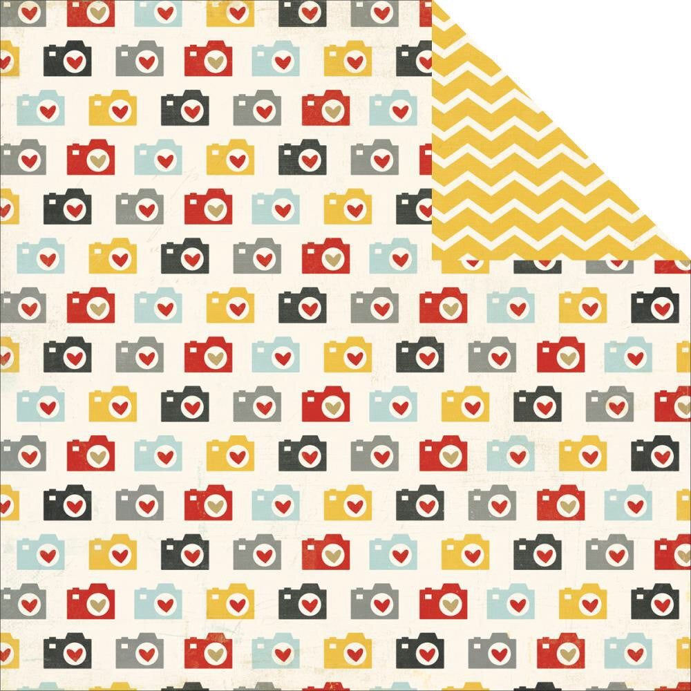 Simples Stories SAY CHEESE 12"X12" Cardstock Paper Sheet - Scrapbooksrus