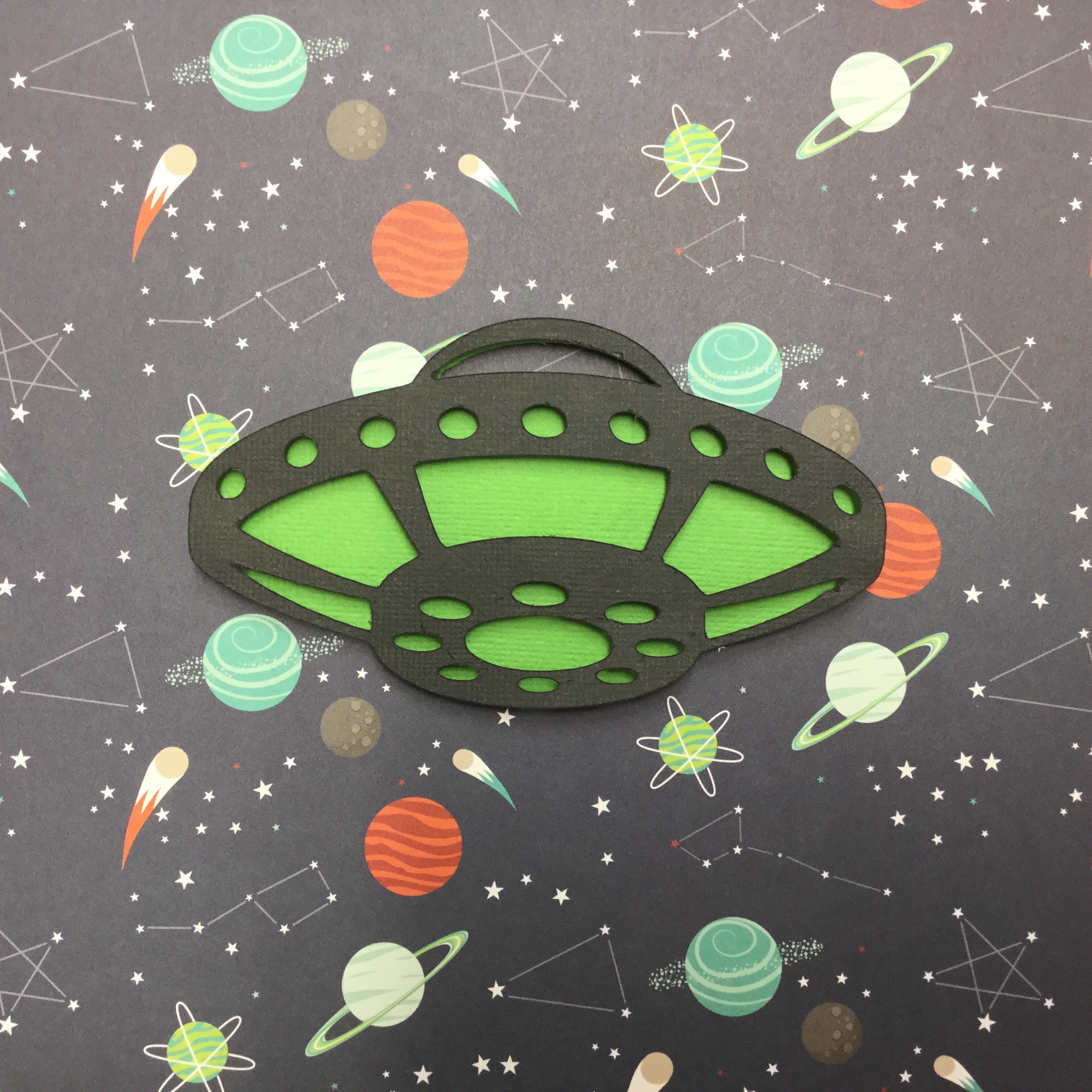 Scrapbooksrus Diecut ALIEN UFO Spaceship Custom Scrapbook Die Cuts