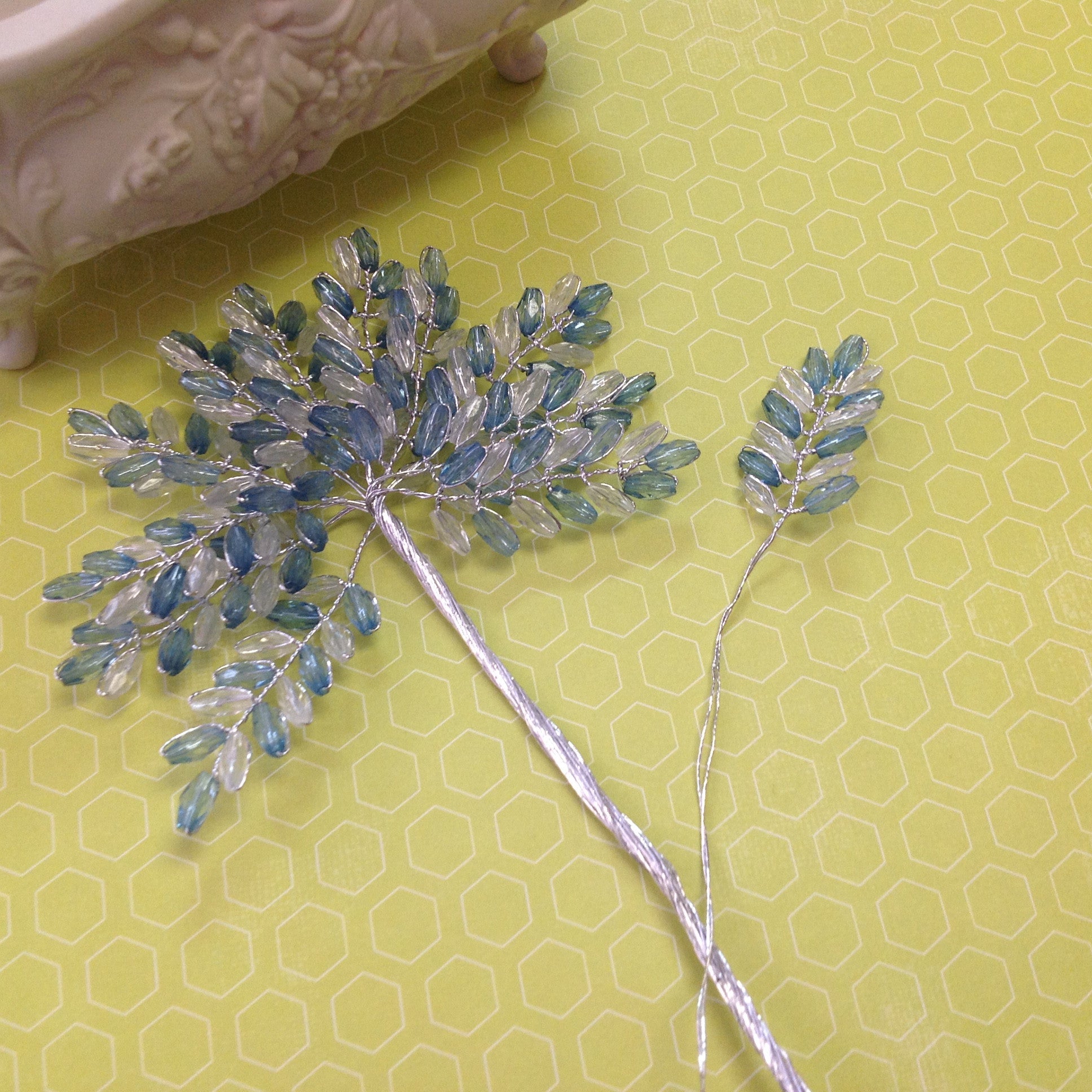 Clear Wheat Grass Vine Embellishment 3/4" X 2" 1pc - Scrapbook Kyandyland