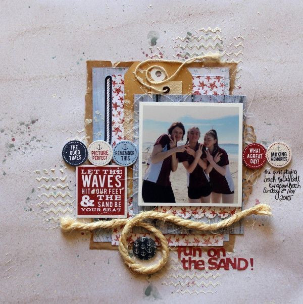 Kaisercraft Sail Away COMPASS 12"X12" Scrapbook Paper